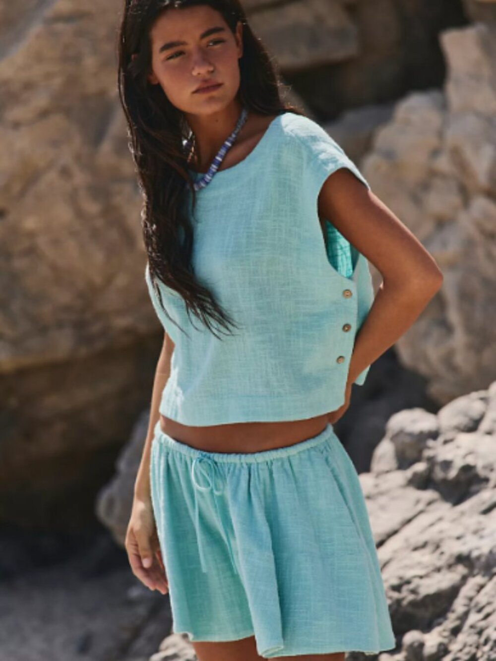 NWT Free People Skye Mini Skirt Set M